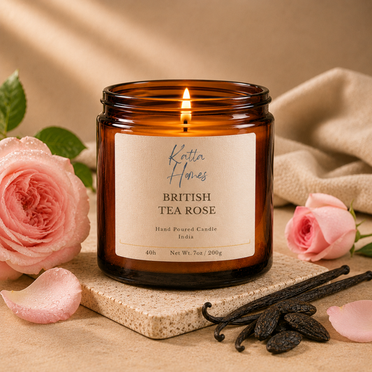 British Tea Rose → Rose petals with creamy vanilla